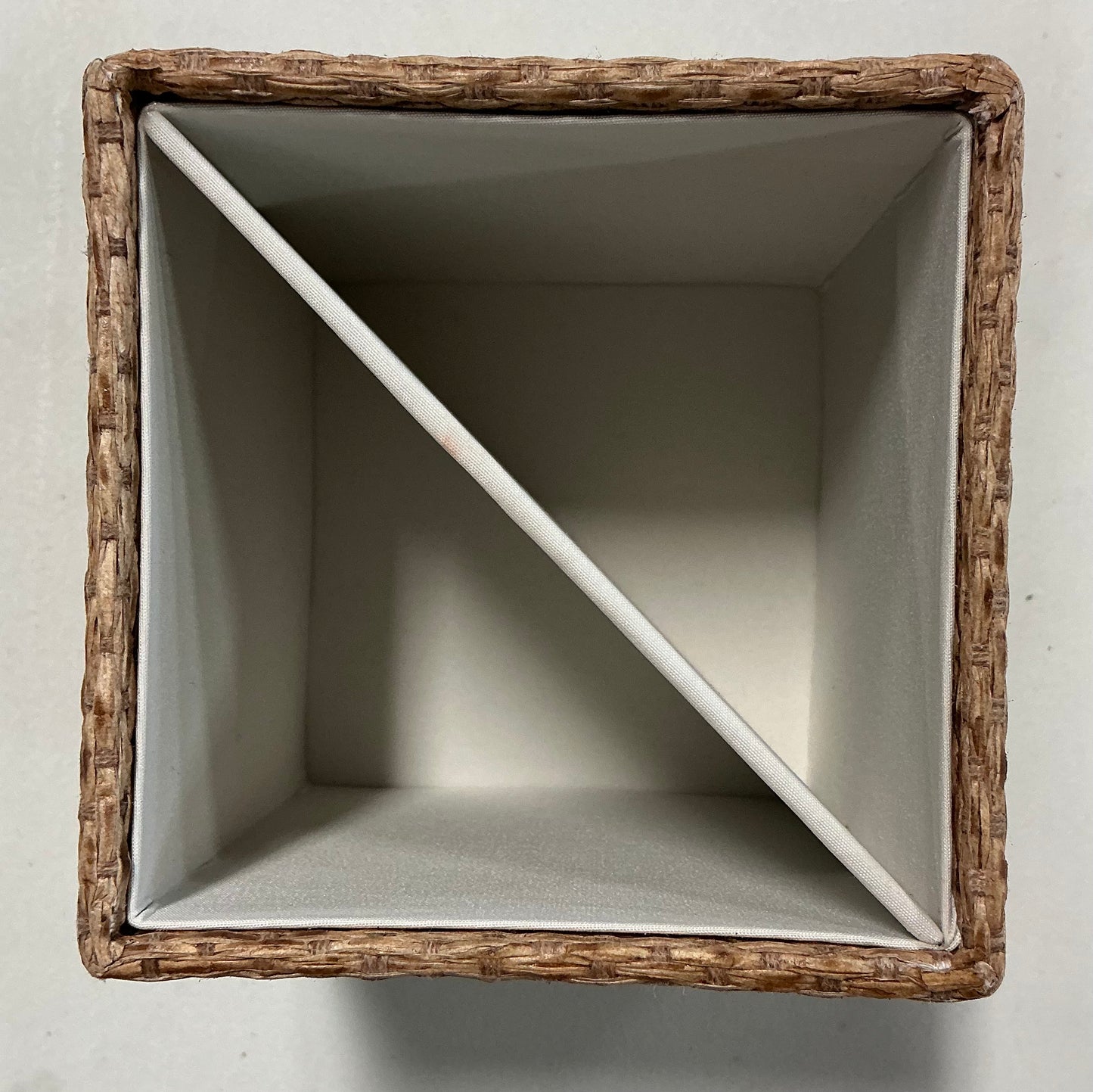Woven pencil and pen holder - taupe - MINOR COSMETIC FLAW