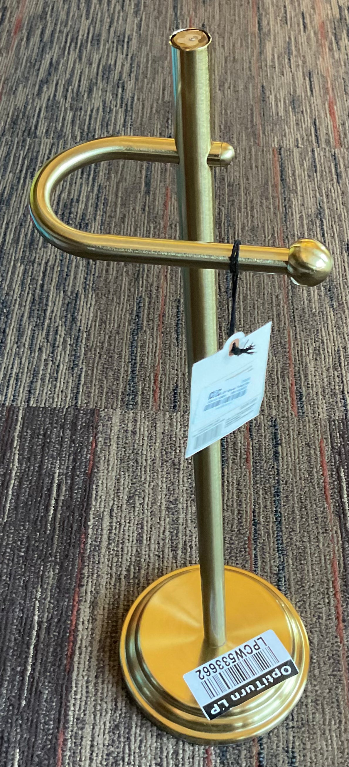 THRIFTY 70- 26" Brass Toilet Paper Stand Brushed Finish