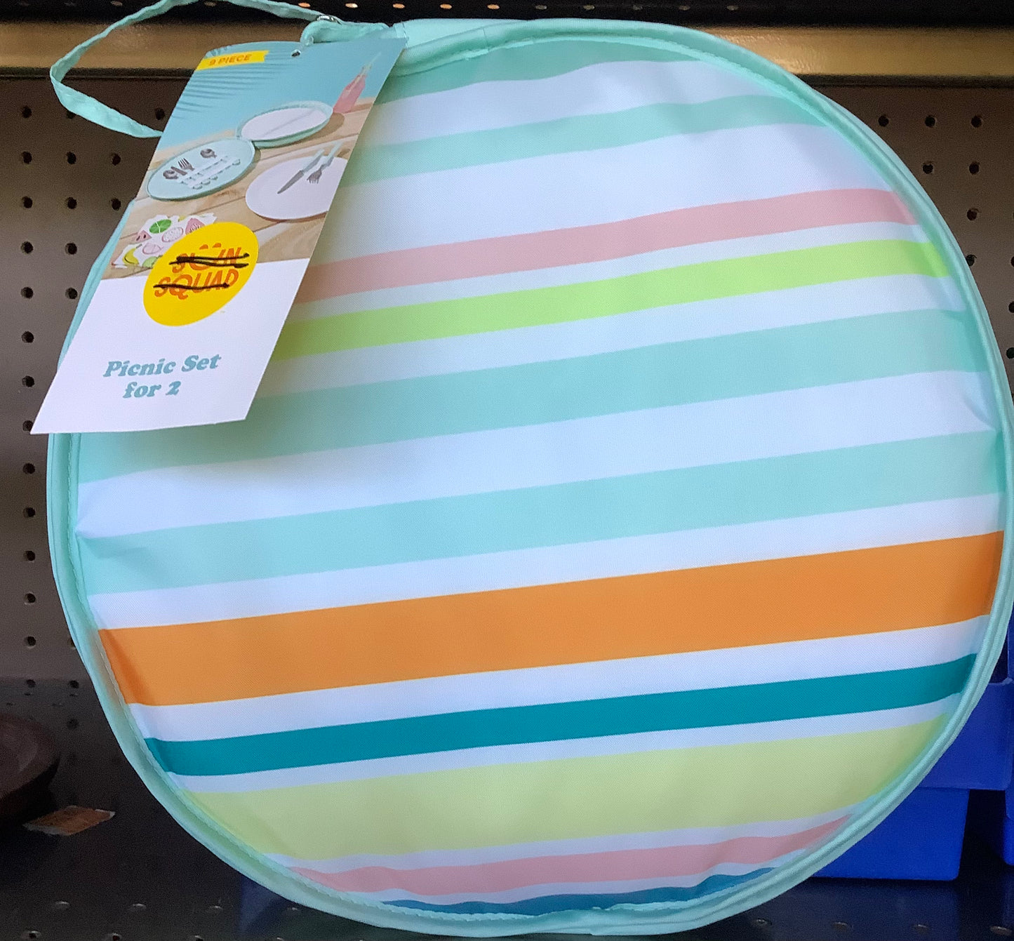 (Clearance)FINAL SALE Set of 2 Packable Picnic Bags Striped