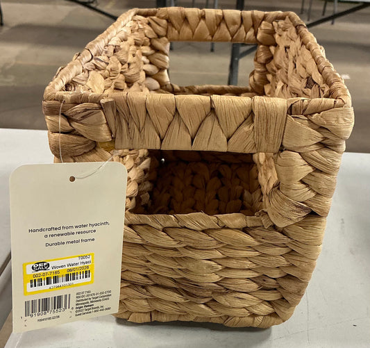 Woven water hyacinth bin 12” L x 6” H