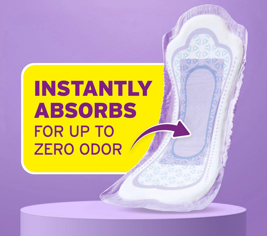 Poise Fresh Protection Maximum Long Pads for bladder leaks, featuring 5-drop absorbency and 39 pads per pack