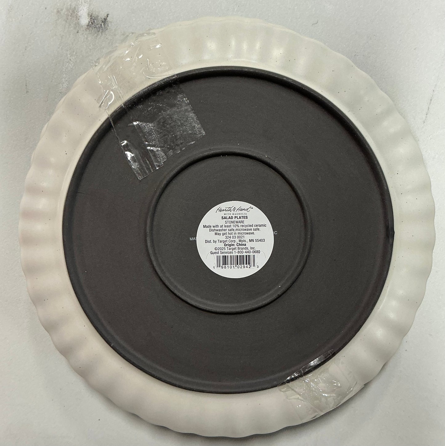 4pk salad plates stoneware - gray