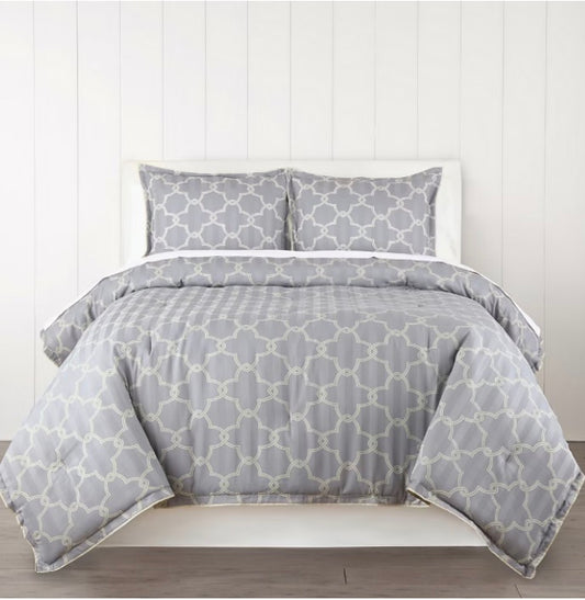 Liz Claiborne Adelaide 3 Pieces Duvet Cover Set Full/Queen-Included(1 Duvet and 2 Standard Shams)-Gray
