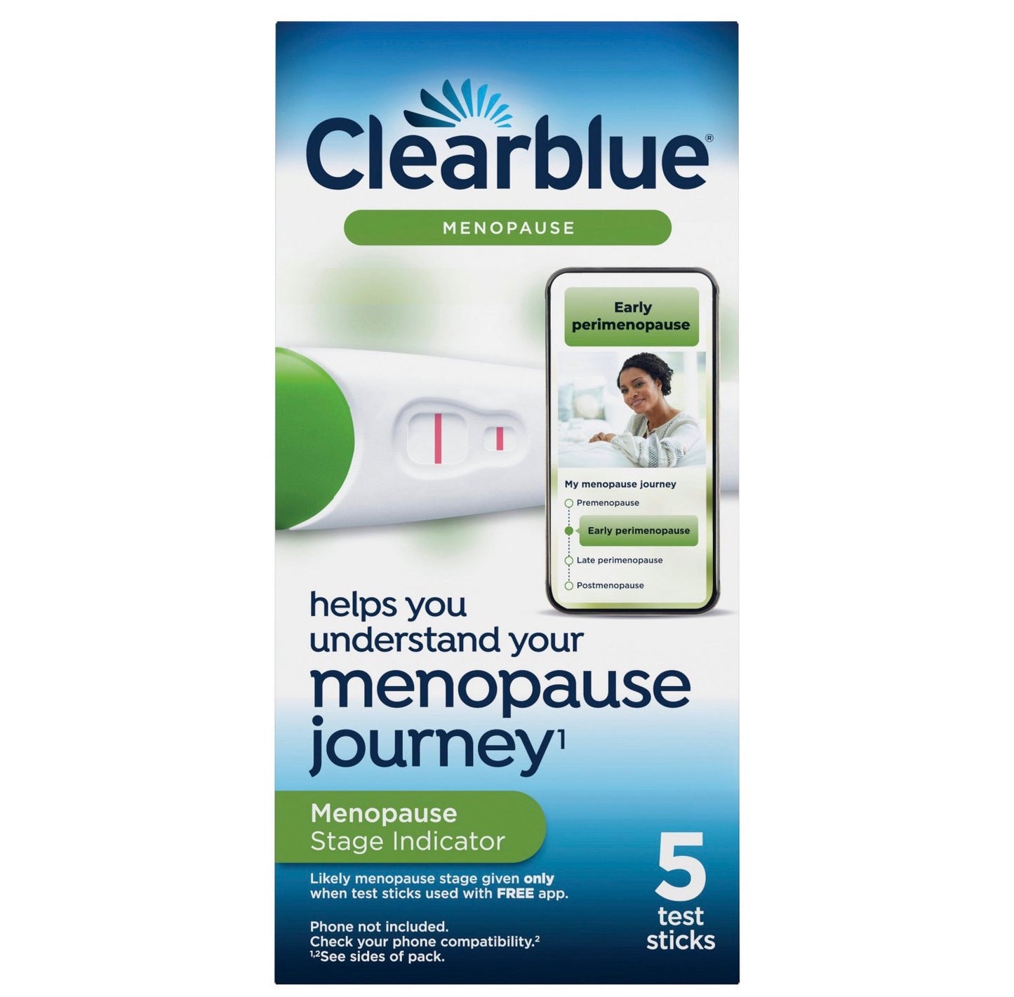Clearblue Menopause Stage Indicator kit with 5 test sticks