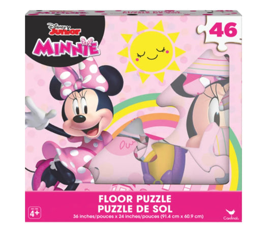 Disney Junior Minnie Mouse Floor Puzzle with 46 pieces, measuring 36 inches by 24 inches