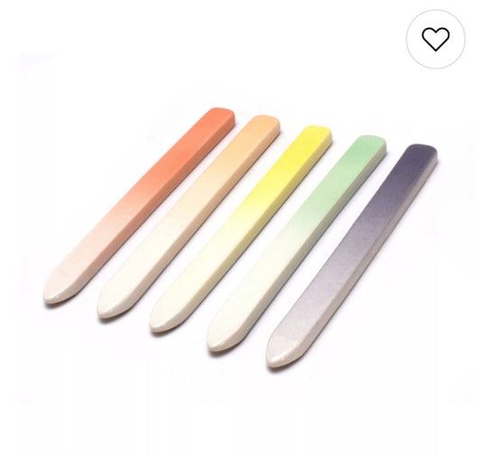 Bay Island customizable ceramic garden stakes featuring a colorful gradient glaze