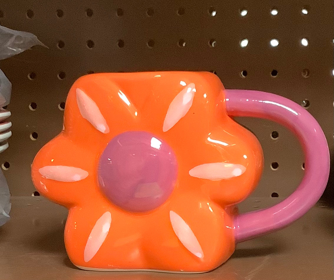 (Clearance)FINAL SALE-Orange Flower Mug