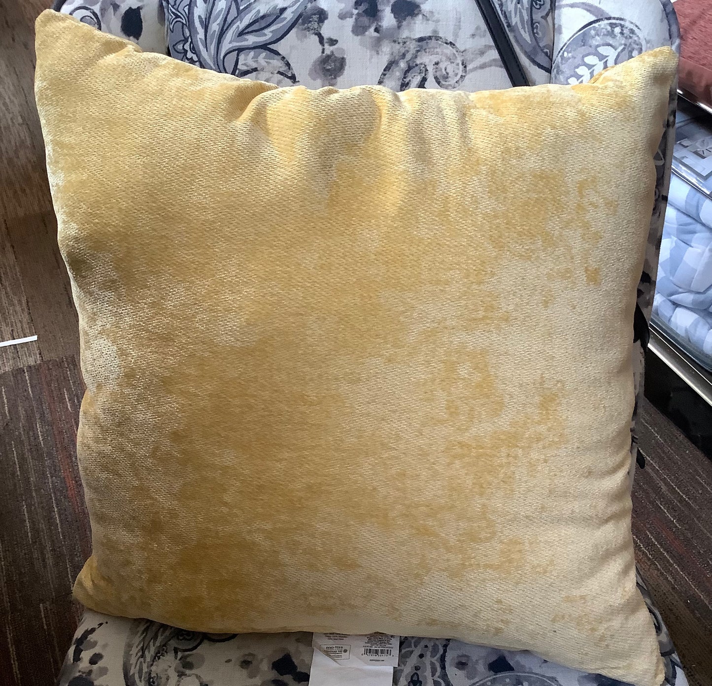 Oversized Chenille Square Throw Pillow Yellow