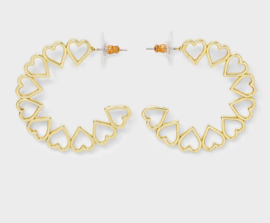 Sugarfix by Baublebar Golden Intentions heart hoop earrings