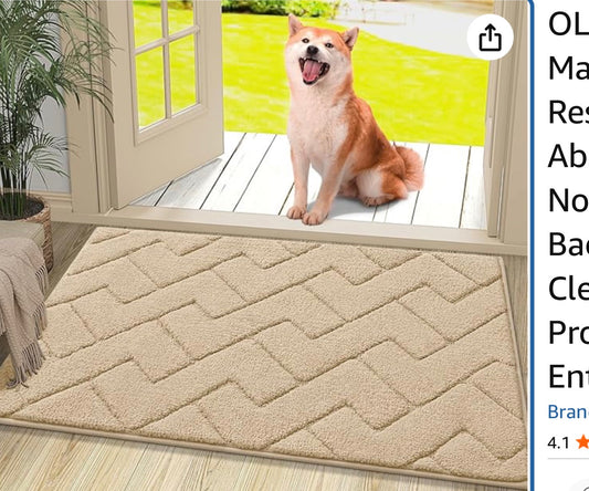 Indoor door mat beige-48 x 30