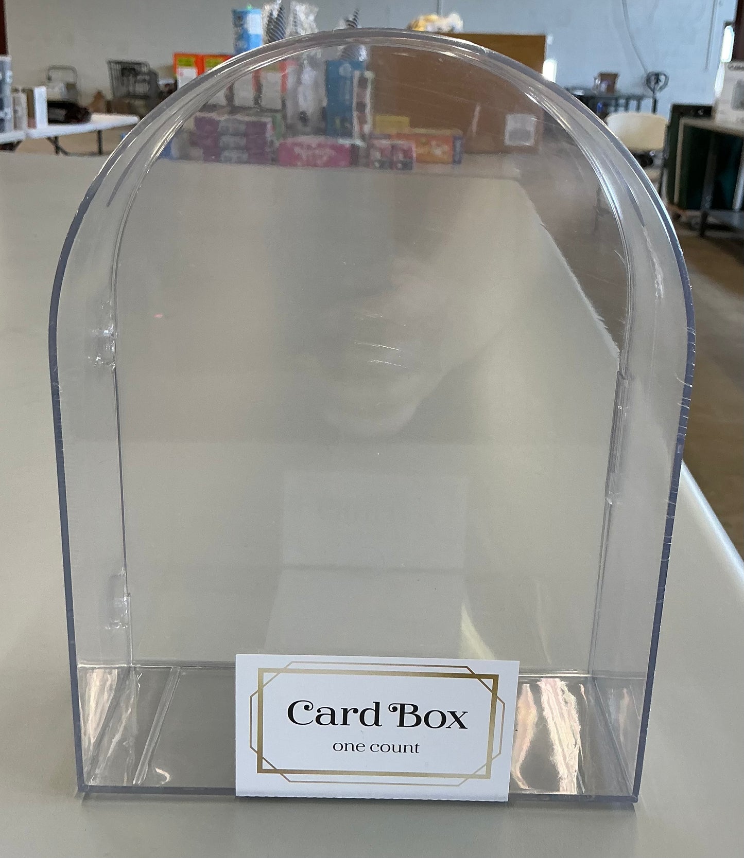 Clear acrylic arch-shaped card box