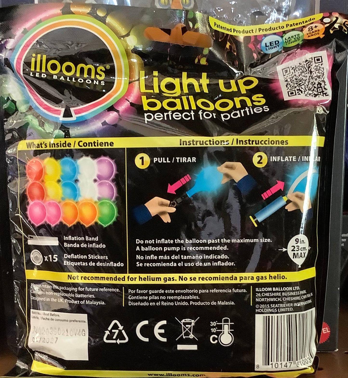 15ct illooms LED Light Up Mixed Solid Balloon