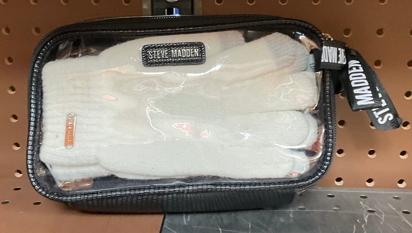 Steve Madden 3Pc Set Includes 2 Pairs of Gloves & Clear Pouch