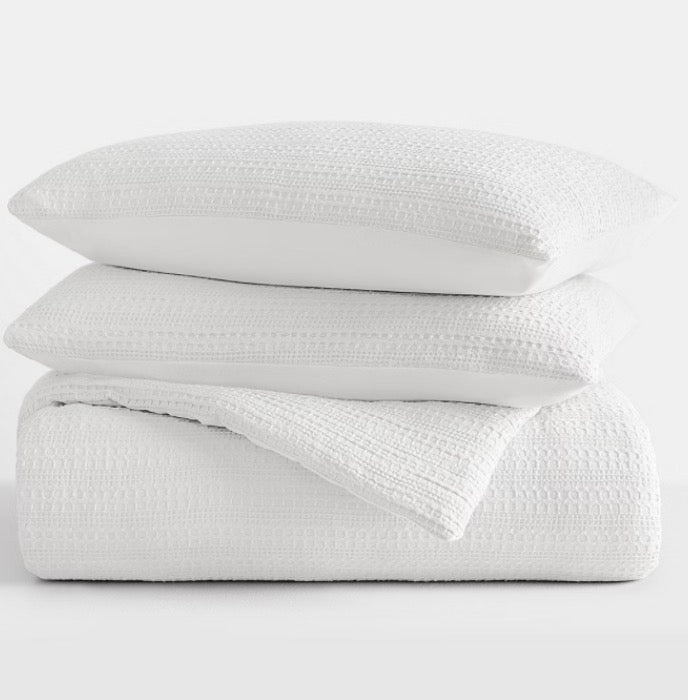 Casual Comfort Waffle Textured Midweight Down Alternative Comforter Set 2 Pieces Twin XL-Included(1 Comforter and 1 Sham)-White