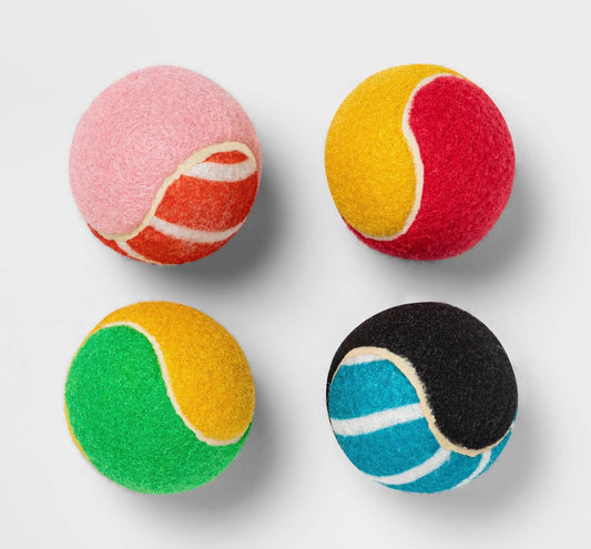 Boots & Barkley dog tennis ball toys available in a 4-pack
