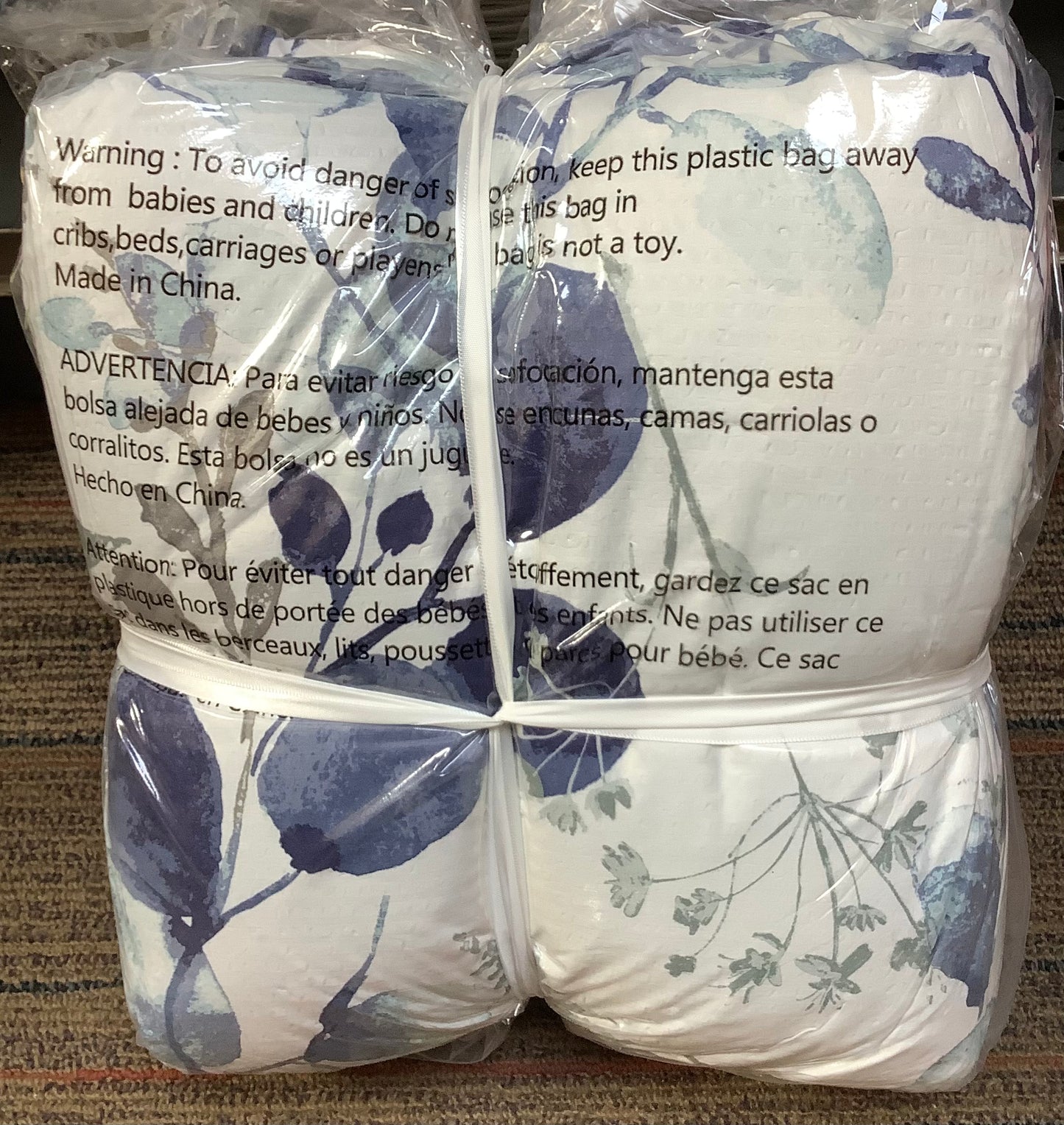 Quilted Coverlet 2 Pcs, Love Botanical Composition, Twin Size,