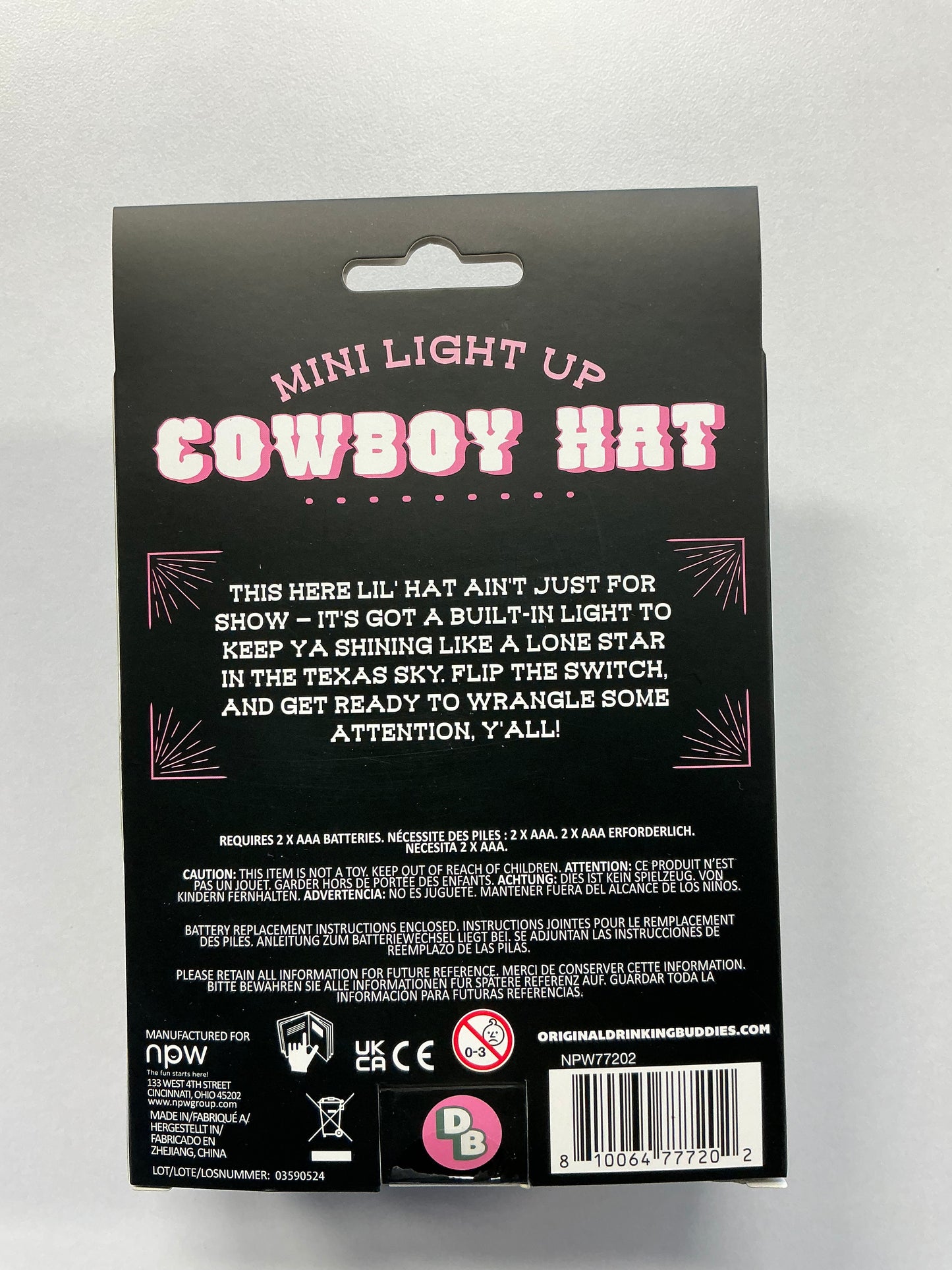 Mini Light up Cowboy Hat - Pink