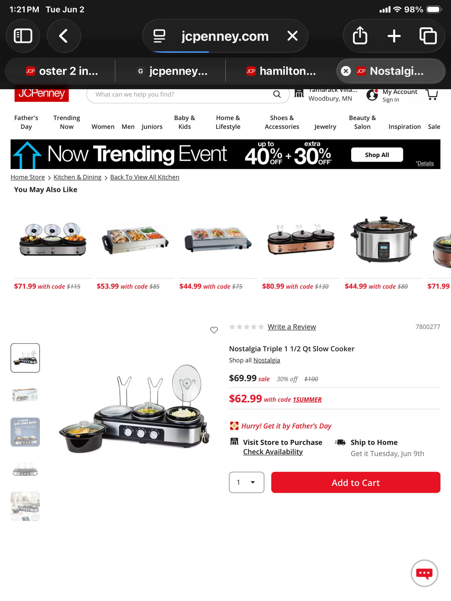 3 station stainless steel slow cooker buffet