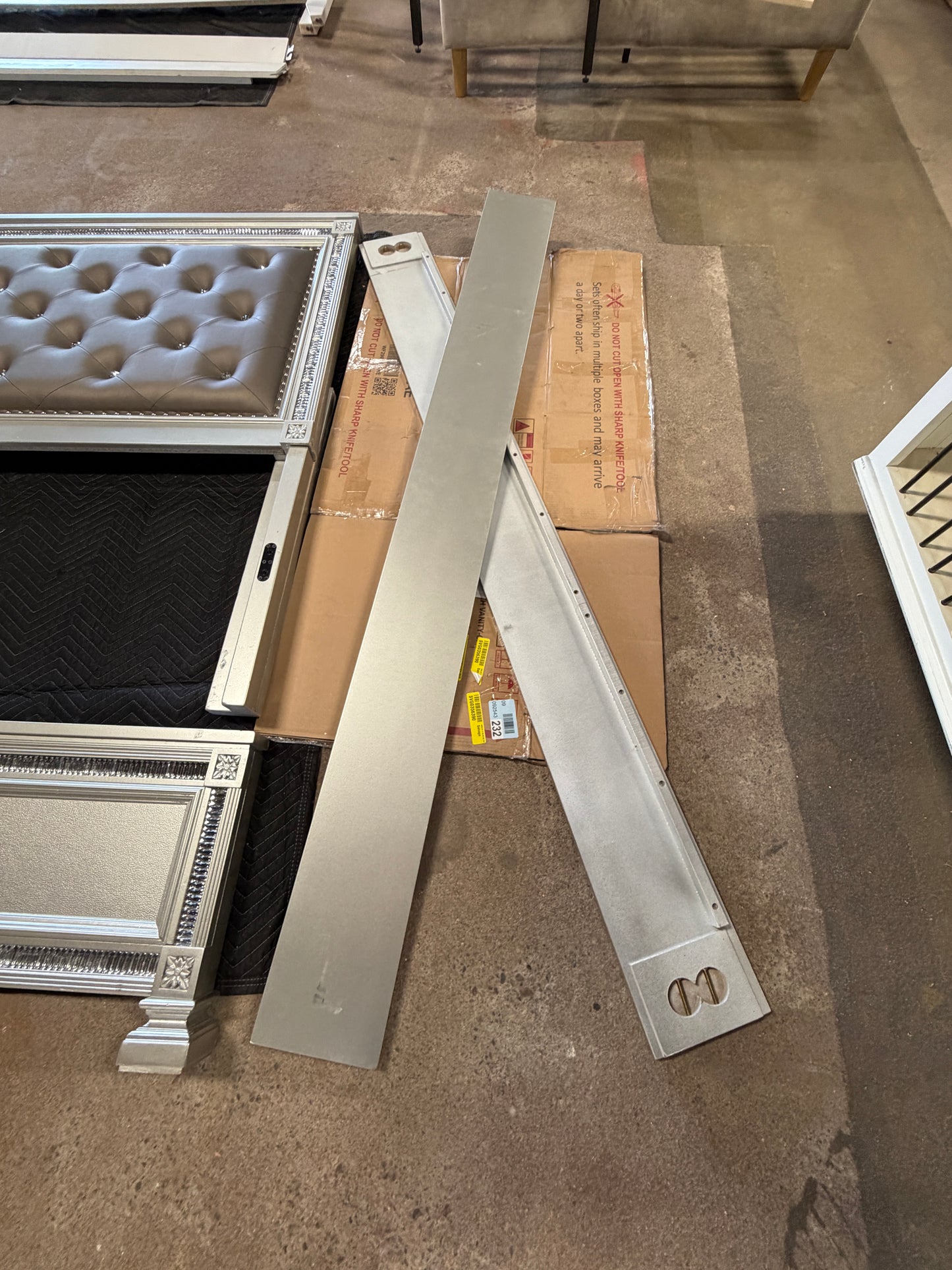 Diamond & Silver Full Size Headboard, Footboard, and Rails
