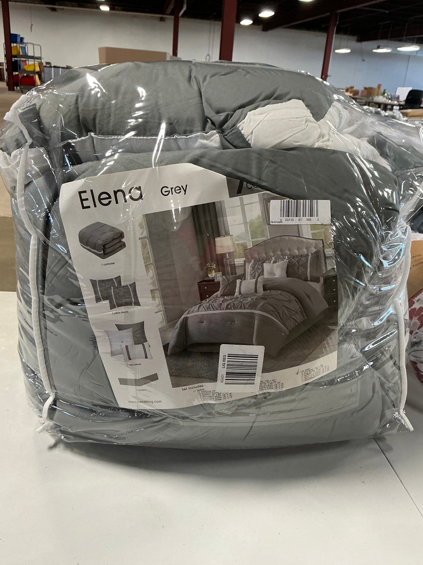 Elena Grey 7-piece bedding set size Cal King