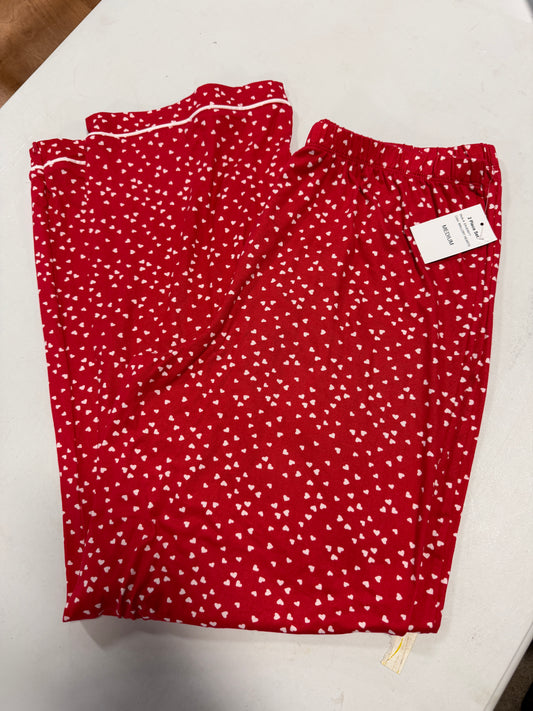Women’s 2pc Pajama Set Red with white flowers - size Medium
