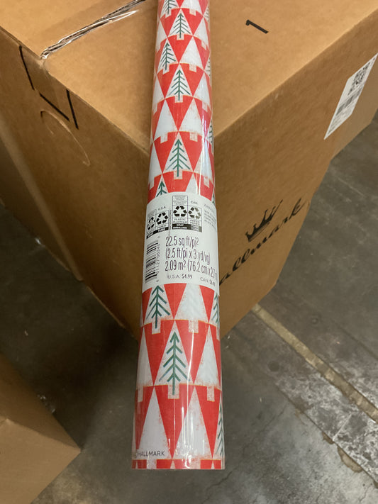 Christmas Roll Wrap White Trees (22.5 sq ft)