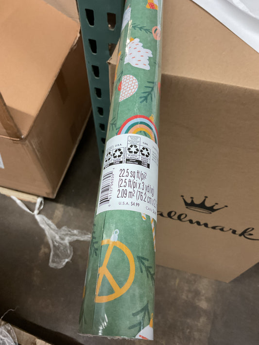 Christmas Roll Wrap Festive Peace (22.5 sq ft)