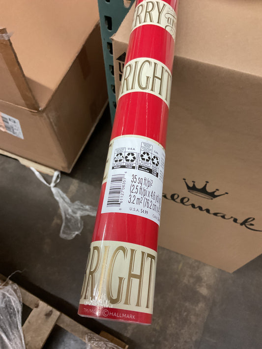 Christmas Roll Wrap Merry Stripes (35 sq ft)