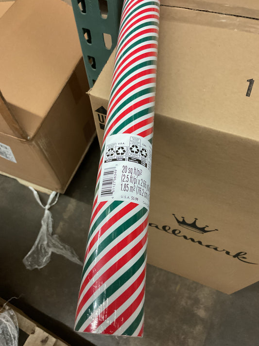 Christmas Roll Wrap Scented Peppermint (20 sq ft)