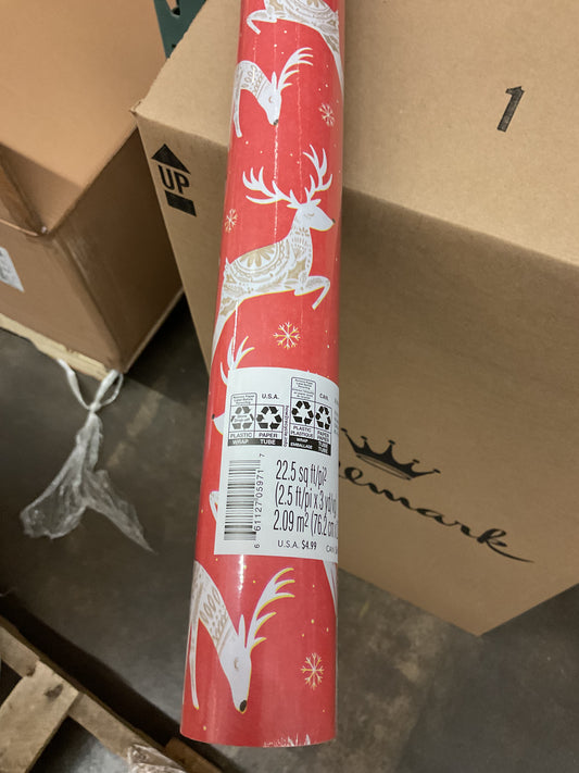 Christmas Roll Wrap Deer (22.5 sq ft)