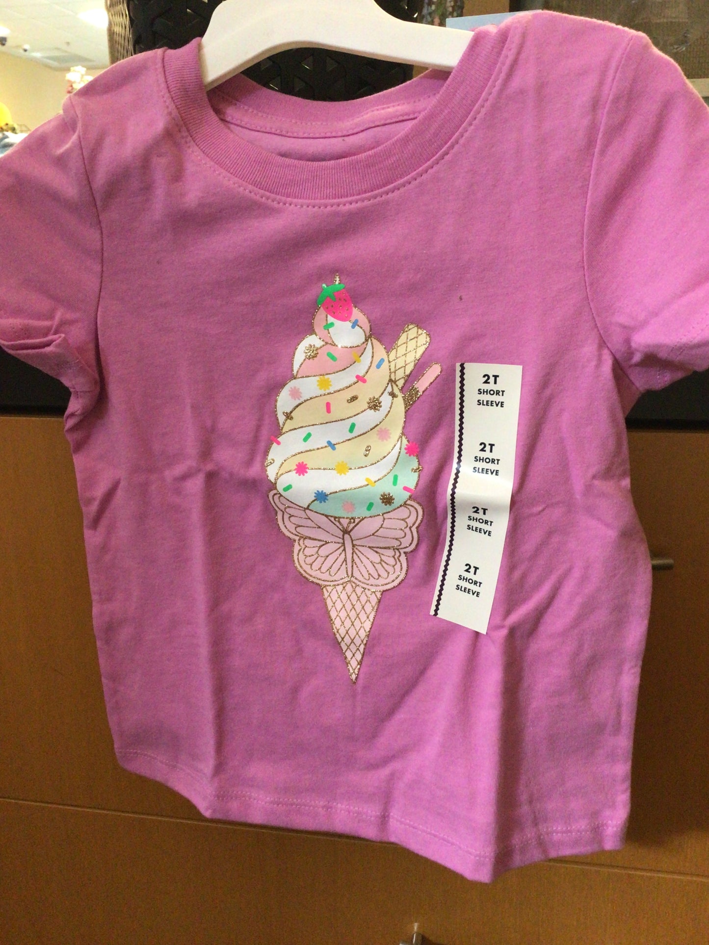 Short Sleeve Shirt - Purple Ice cream- Size 2T