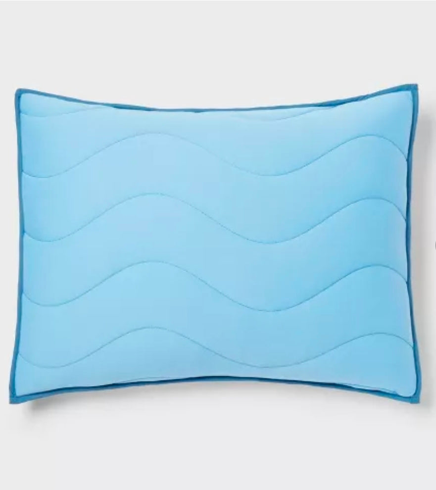 Twin Jersey Wave Kids' Comforter Set Blue