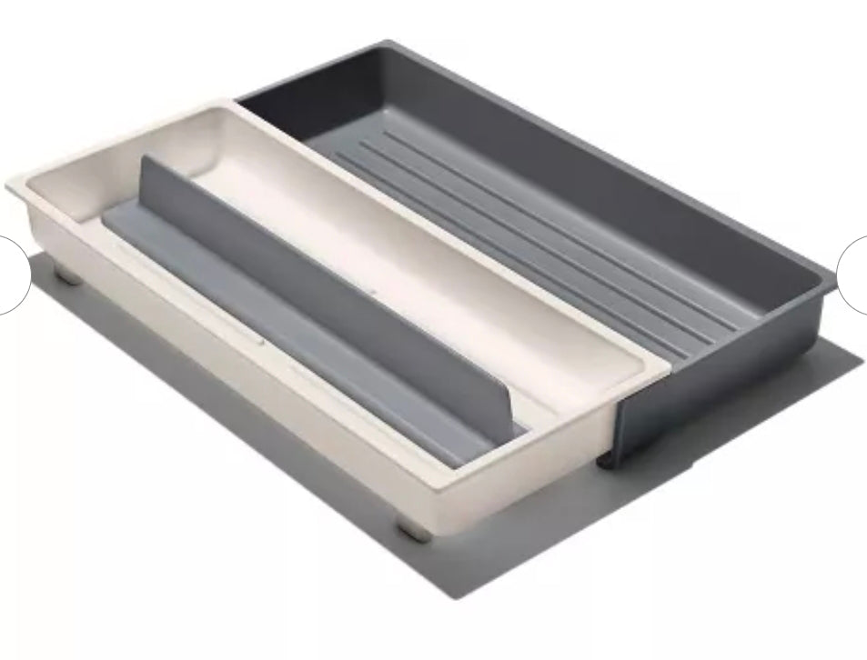 OXO Long Handled Tool Organizer: Utensil & Kitchen Drawer Storage, White/Gray