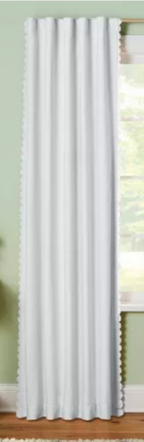 Blackout Curtain 42"W x 84"L Scallop Kids' Blackout Window Curtain Panel Cream