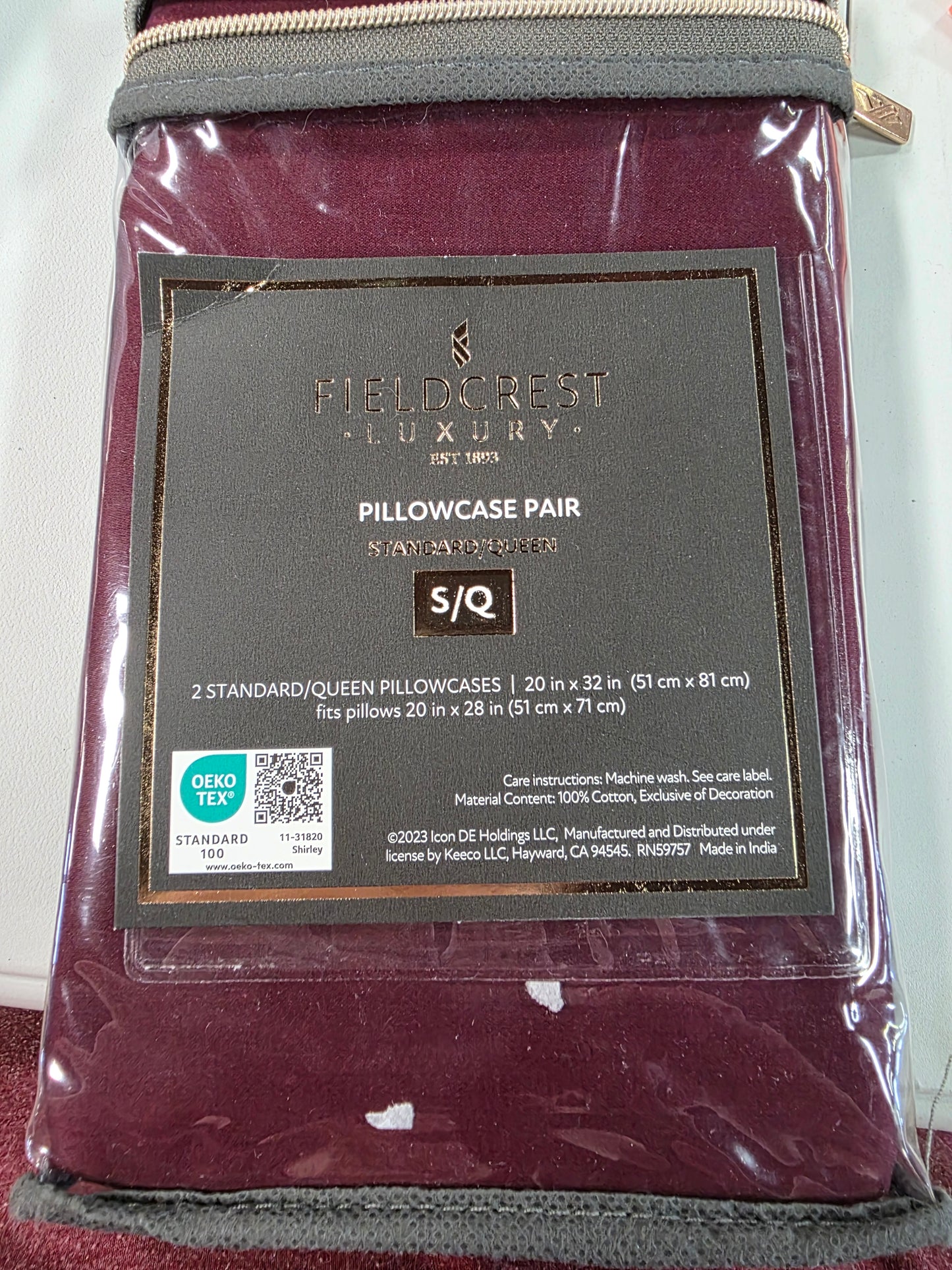 Fieldcrest Luxury 500-Thread Count Egyptian Cotton 2-Pack Pillowcases