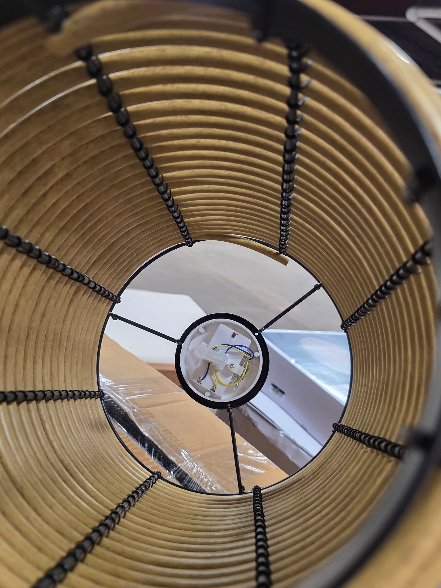 16" Rattan Battery LED Outdoor Lantern Brown - Threshold™ AS-IS