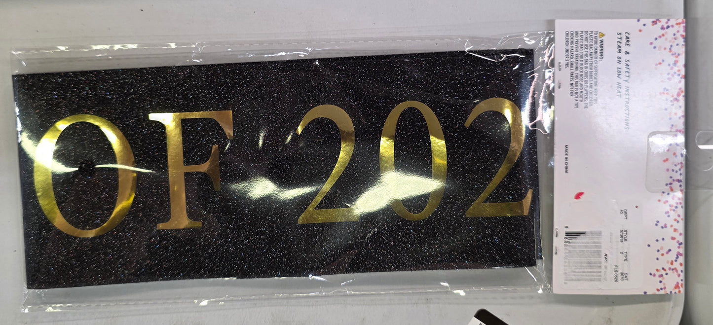 Class of 2026 Sash, Black & Gold
