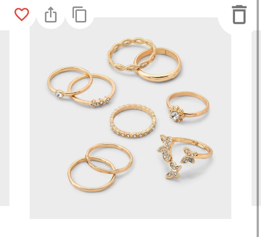 6pc rings set - assorted sizes