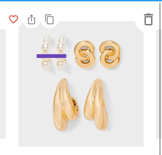 Earring set - 2 pairs