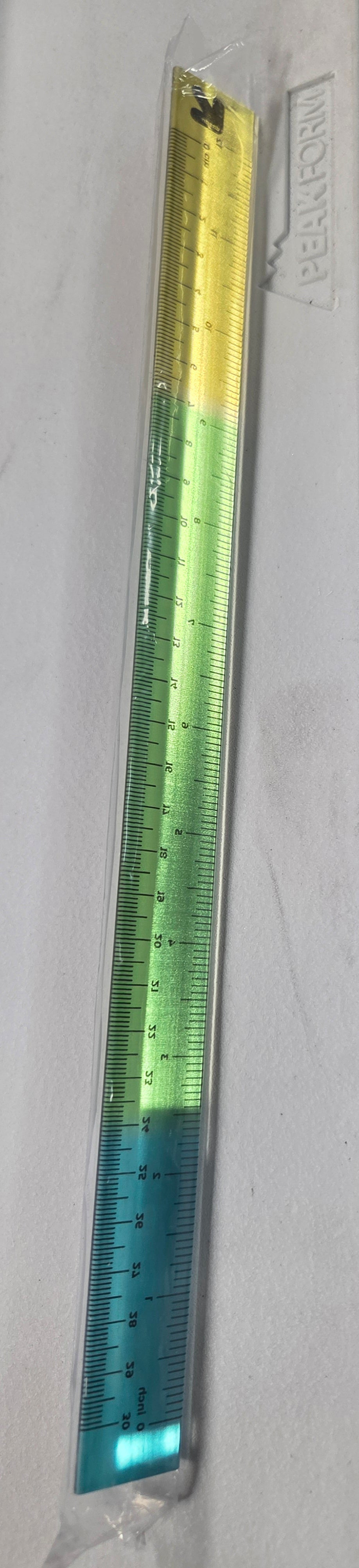 13" acrylic ruler blue/green/yellow - BTS