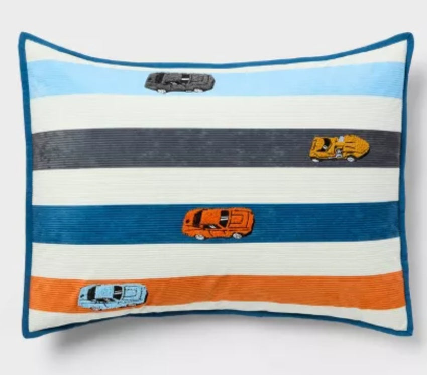 Twin Comforter & Sham Set Hot Wheels Retro Track Corduroy Kids' Comforter Set Cream - Hot Wheels