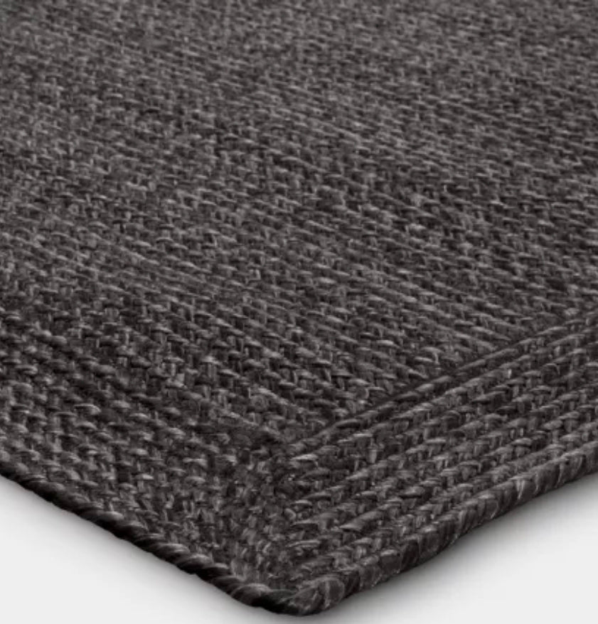 5'x7' Natural Woven Rectangular Braided Outdoor Area Rug Heathered Charcoal - Threshold™ PICKUP ONLY