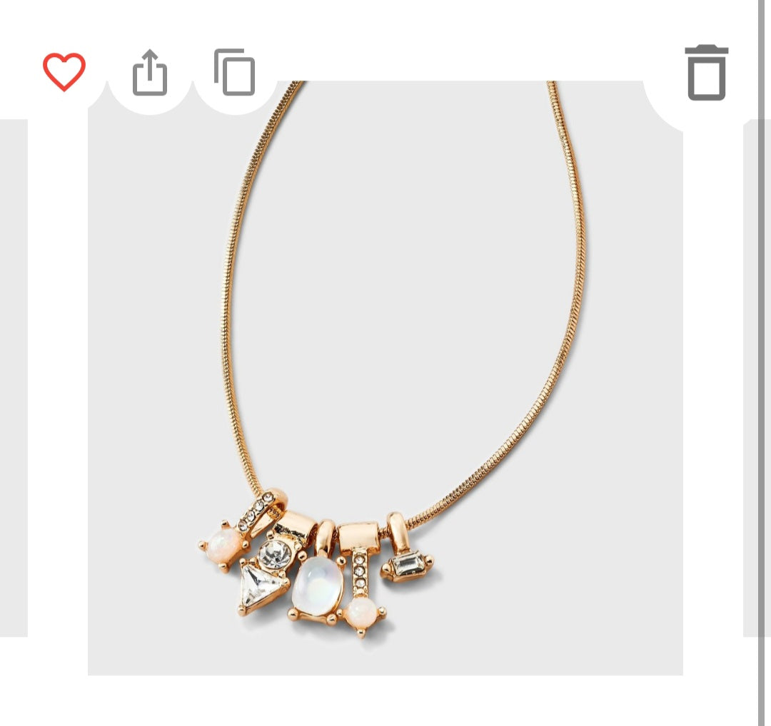 Snake chain charm necklace
