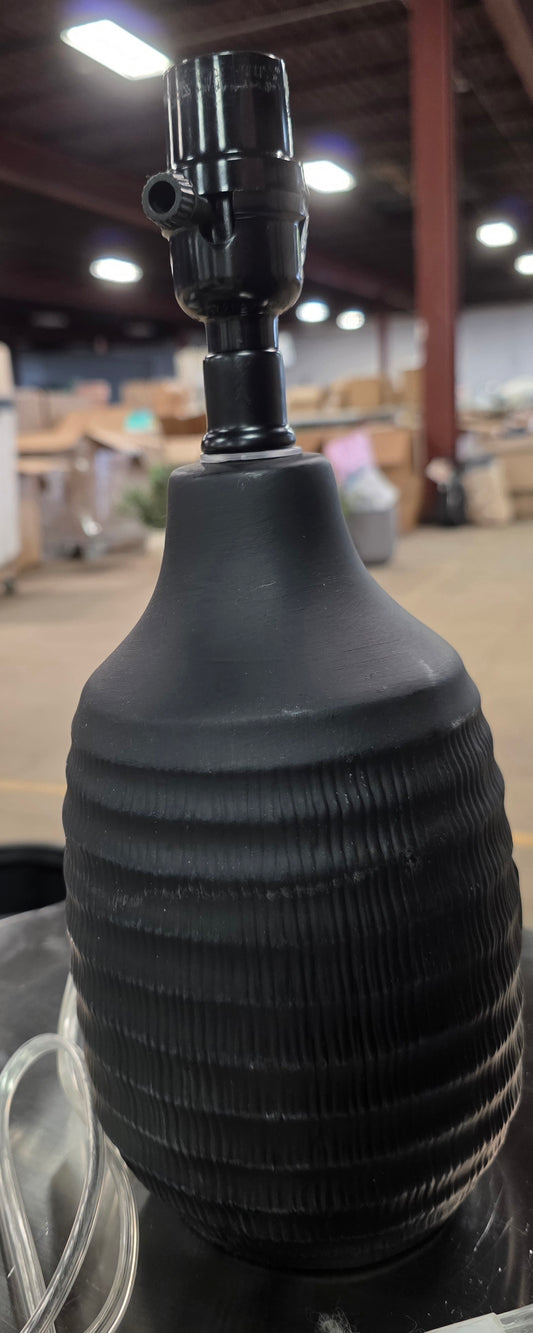 12.25"x5.25" Small Textured Ceramic Lamp Base Black - Threshold™: Chic Raised Design,