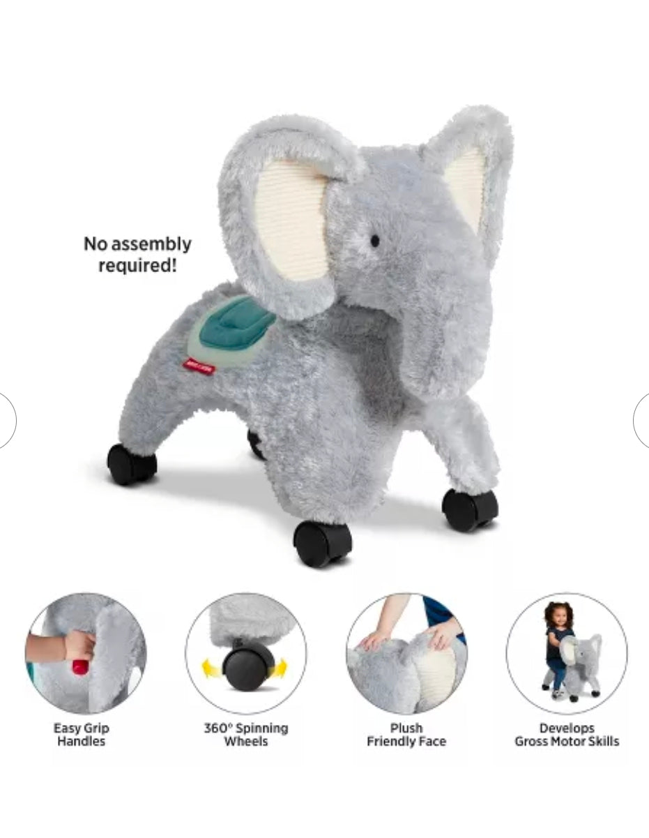 Radio Flyer Ellie the Rolling Elephant Ride-On: Steel & Plastic Toddler Toy, 42 lb Capacity