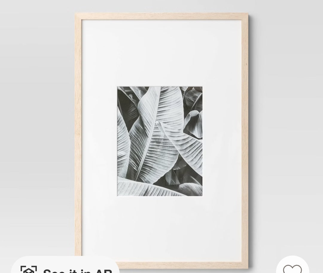 20x30" matted to 11x14" poster frame light wood - AS IS - MINOR COSMETIC FLAWS (see picture) - PICK UP ONLY