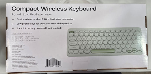North Compact Round Key Wireless Keyboard - Mint Green