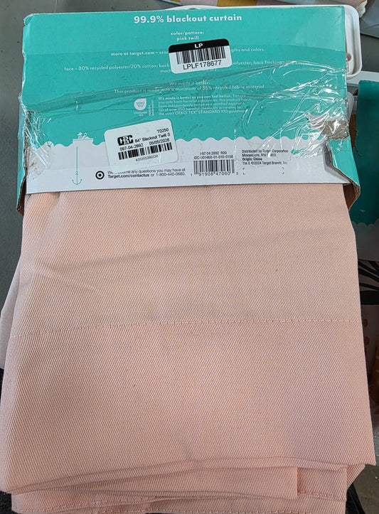 Blackout Curtain 42" x 84" Blackout Twill Solid Kids' Panel Pink