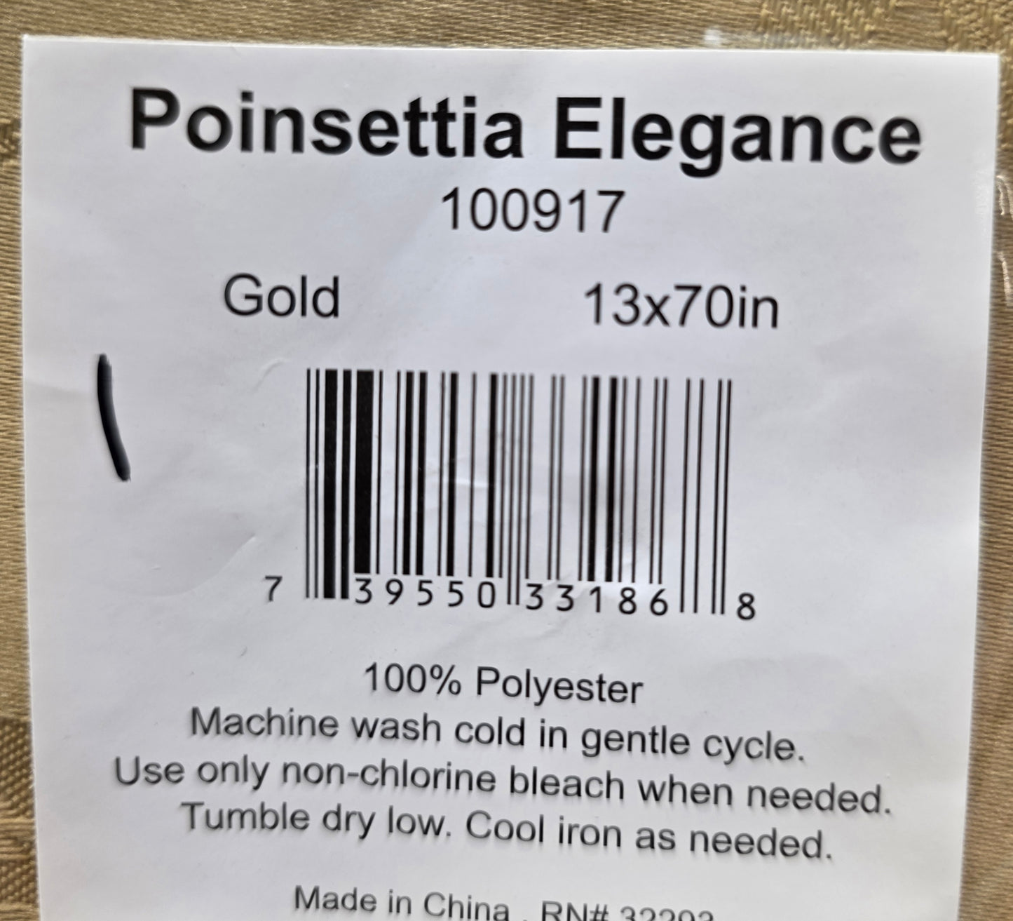 Poinsettia Elegance Table Runner 13" x 70"