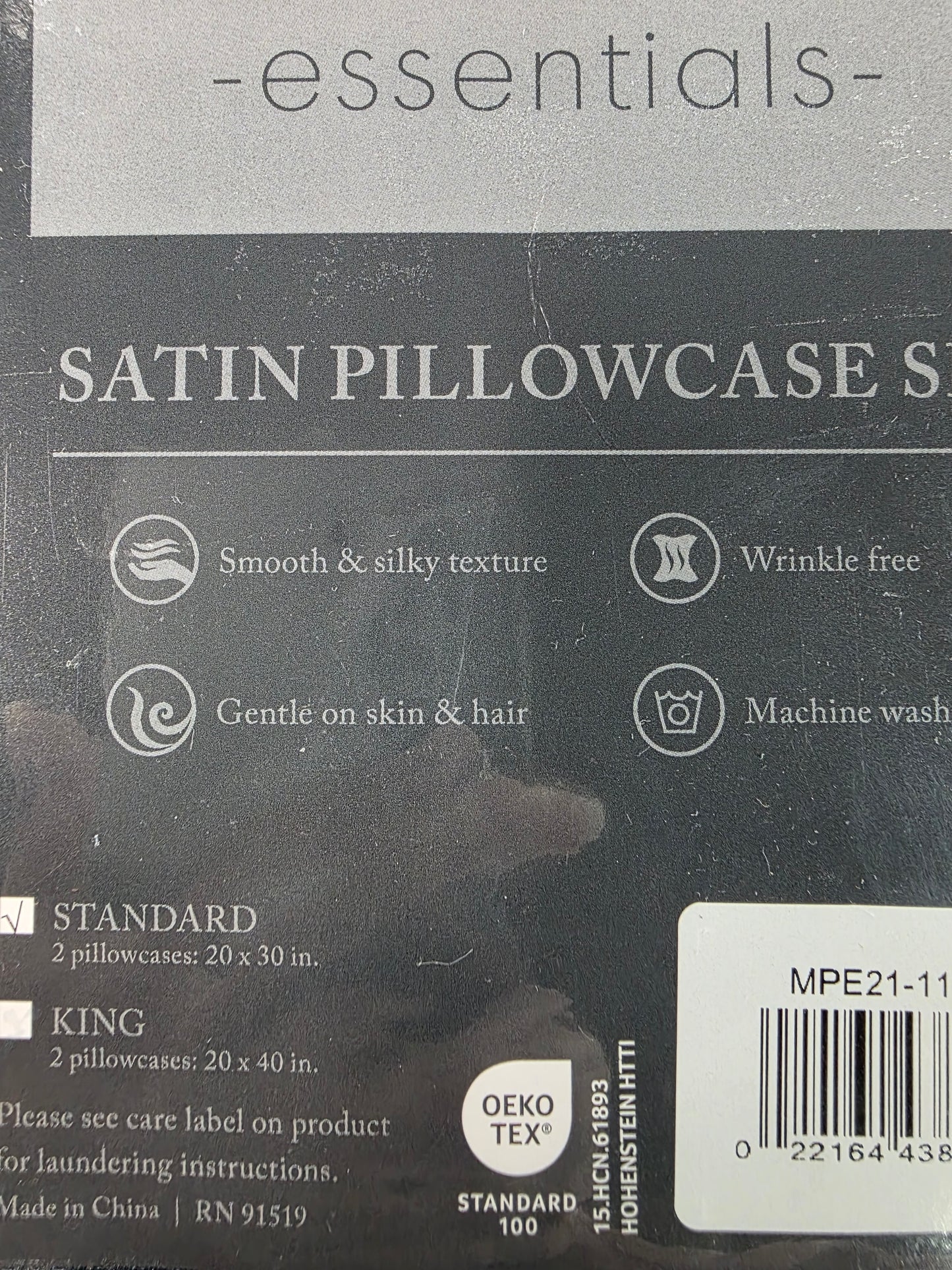 Madison Park Essentials Satin Wrinkle Resistant Pillowcase